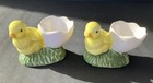 Bordallo Pinheiro Style Chick Egg Cups Set Of 2 Easter Spring Decor