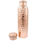 Pure Copper Water Bottle Beautiful Hammered Drinking Water Flask Health Benefit