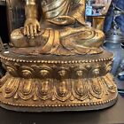 Antique Tibetan Bronze Buddha 24    Inches Tall Signed Old