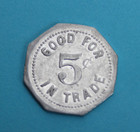Columbia Falls Mont  Montana Saloon Cozy Corner 5c Beer Parlor Trade Token