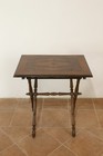 Antique Folding Umbrian Table 19th Century Spool Legs