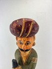 Vintage Rare Indian Rajasthani Statue Royal Guard Hand Carved Painted Wood 18  t