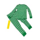 Toddler Striped 100  Cotton Tight Fit Matching Family Pajama Set - Green 2t