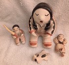 Mary   Leonard Trujillo Pottery Storyteller Cochiti Pueblo 2 Children And Dog  