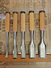 Near Mint Japanese Chisel Timber Nomi Set Of 5 Sukemaru        Forged Kazura  A939
