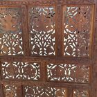 Heavily Carved Antique Anglo Indian Changing Screen Ornate Floral Teak Large