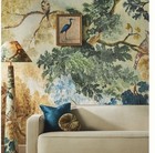 New Anthropologie York Wallcoverings Judarn Floral Mural Green Bird Wallpaper