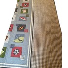 Pottery Barn Kids Boys Sports Patchwork Quilt 63x82 Applique Blue Reversible