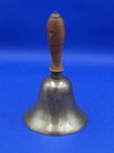Antique Vintage Brass School Hand Bell  6 3 4  Tall