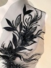 Black Lace Applique 20  By 7   Embroidered 3d Flowers And Beaded With Perls 