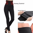 Lady Warm Winter High Waist Fleece Lined Thick Brushed Footless Leggings Pants