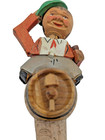 Vintage Anri Mechanical Wine Bottle Stopper Cork Hat Tipper Head Bower On Keg