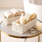 Macrame Storage Baskets Set Of 2  Woven Boho Organizer For Countertop Bathroom