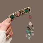 Vintage Green Tassel Hair Clip  Women Chinese Style Hairpin  Summer Hair Clip