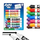 Expo Dry Erase Markers  Low Odor Ink  Assorted Colors  Chisel Tip 12 Count