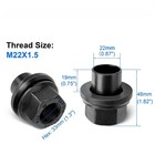 Set Of 20 46mm M22x1 5 X 19mm Wheel Nuts Sleeve Nuts M22-1 5x19mm Skirt Flange