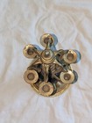 Vintage 6 Arm Brass       Wood Candelabra Candle Holder 11    1970 s  Black   Gold