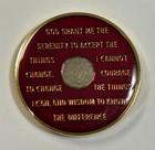 9 Year  ix  Aa Medallion Red   Gold Alcoholics Anonymous Sobriety Chip Coin
