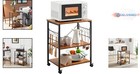 Microwave Cart Engineered Wood 23 7  3-tier Rolling Utility Kitchen Stand Vin   