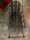 Vintage Wooden Pull Sled With Metal Handles And Runners 