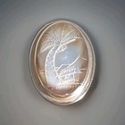 Vintage Brooch Hat Pin White Gold 18k Gp Carved Mother Of Pearl Palm Tree House