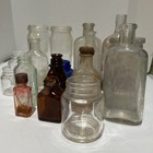 Antique   Vintage Lot Of 16 Glass Medicine   Apothecary Bottles Multi  Sizes
