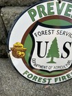 Vintage Smokey The Bear Forest Fire Prevention Porcelain Metal Gas Oil Sign