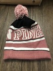 New With Tags Victoria Secret Pink Nation Black  white And Pink Beanie