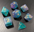    mermaid Blue    7 Dice Set Poly Rpg Dnd Dungeons Dragons Ad d Pathfinder D20
