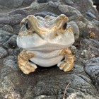Vintage Japanese Hirado-style Ceramic Toad Figurine