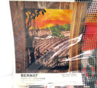 Vintage Bernat Latch Hook Rug Canvas Mesh Rustic Sunset 3931 1980 Tabrette Yarn