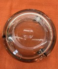 Vintage Thick Art Glass Cigar Ashtray Heavy Hand Blown Clear Gray Dish Bowl 6   