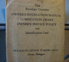 1934 Plymouth New Car Delivery Owners Manual-lube Oil Chart Service Policy Set