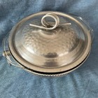 Vintage Hammered Aluminum Casserole   Lid  purex Glass Bowl Insert Ships Free