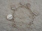 Silvertone Photo Frame Charm Chain Bracelet