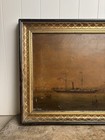 Antique English Original 1850 s Steamer Yacht Ship Oil Painting  jenny Jones 