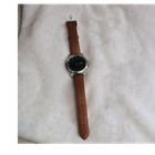 Tommy Hilfiger Men s Brown Leather Wristwatch Green Dial Water Resistant