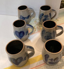 Vintage Rowe Pottery 6 Mugs Dated 1987   749