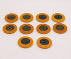 Vintage Set Of 10 Black And Butterscotch Bakelite Buttons 1-7 8 