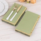 Sage Green 50 Soft 2 Ply Dinner Paper Napkins Foil Edge Party Home Decorations