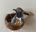 Bird Nest Hatchlings  Case Of 24 Handmade Primitive Miniature  Vintage 70s