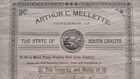 1890 Arthur C Mellette Governor South Dakota Signed Document Notary Butte County