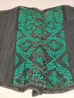Ren Fair Velvet Emerald Brocade Underbust Victorian Corset Sz 42