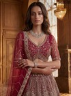 Luxury Bridal Net Lehenga Choli Crystal Embroidery Wedding Reception Outfit