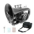 Black Bb Pocket Trumpet Brass Lacquer Trumpet 7c Mouthpiece  Hard Case strap