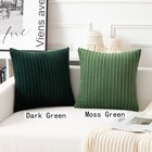 Ugasa Velvet Throw Pillow Covers 20x20 Inch Pack Of 2 Dark Green