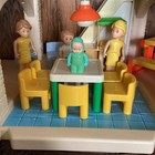 Vintage Little Tikes Mcm Dollhouse Large Blue Roof 1989  With Acc