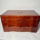 Thompson Cigar Humidor Wood Mahogany Box Lined Drawer No Key  150 Ct  Read