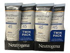 Neutrogena Ultra Sheer Dry-touch Sunscreen Lotion Spf 45 - 3 Oz Each 5 2027 X4