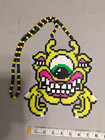   new Yellow Subtronics Cyclops Kandi Perler Stretch Necklace Monster Halloween